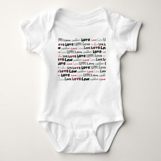 Liebe Marker Textur Nahtloser Hintergrund Baby Strampler (Vorderseite)