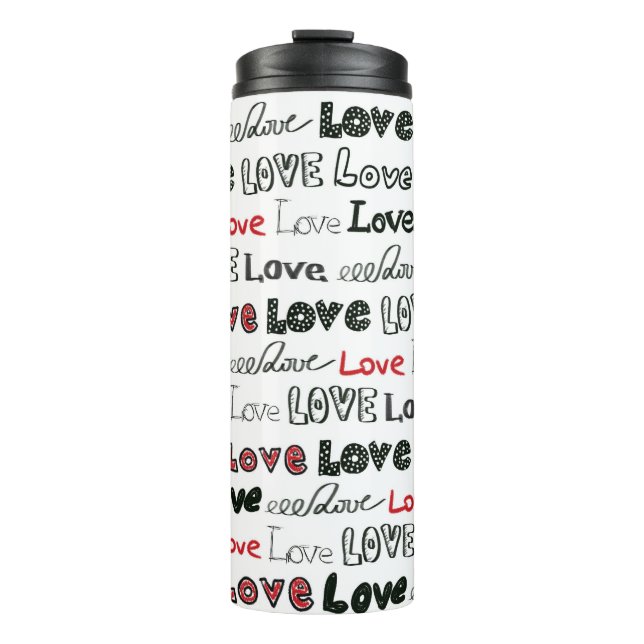 Liebe Marker Textur Nahtloser Hintergrund Thermosbecher (Vorderseite)