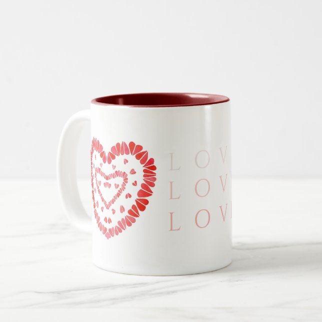 LIEBE Maroon Zwei-Tonen-Tasse Zweifarbige Tasse (Vorderseite Links)