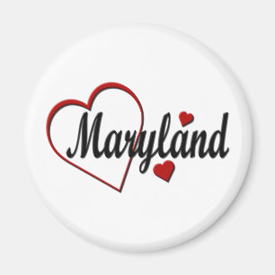 Liebe Maryland Hearts Magnet