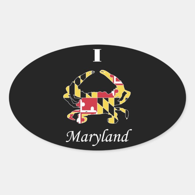 Liebe Maryland Ovaler Aufkleber (Vorderseite)