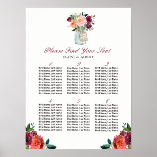 Liebe Mason Jar 6 Tische Hochzeitskarte Poster