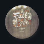 Liebe Mason Jar Lights Rustikale Hochzeit Pappteller<br><div class="desc">Rustikale Teller</div>