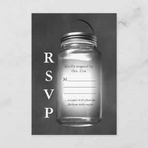 Liebe Mason Jars auf Schiefertafel RSVP Karte