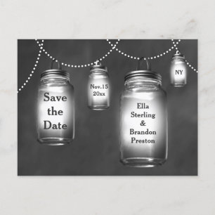 Liebe Mason Jars auf Schiefertafel Save-the-Date Ankündigungspostkarte