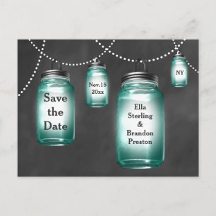 Liebe Mason Jars Save the Date Ankündigungspostkarte