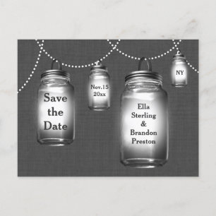 Liebe Mason Jars Save the Date Ankündigungspostkarte