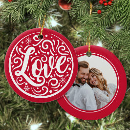 Liebe Maßgeschneiderte Couple Foto Weihnachtsfeier Keramik Ornament