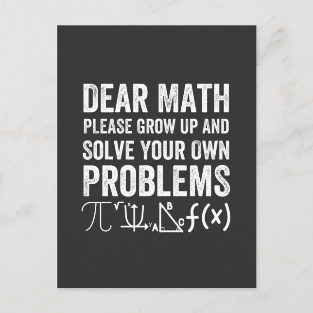 Liebe Mathe BITTE erwachsen Postkarte (Vorderseite)