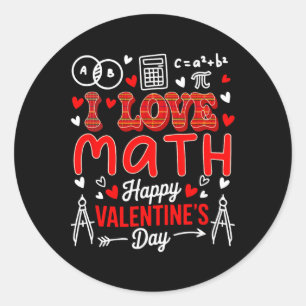 Liebe Mathe Frohen Valentinstag Mathe Lehrer Schül Runder Aufkleber