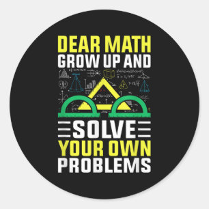 Liebe Mathe wächst auf und löst Ihre eigenen Probl Runder Aufkleber