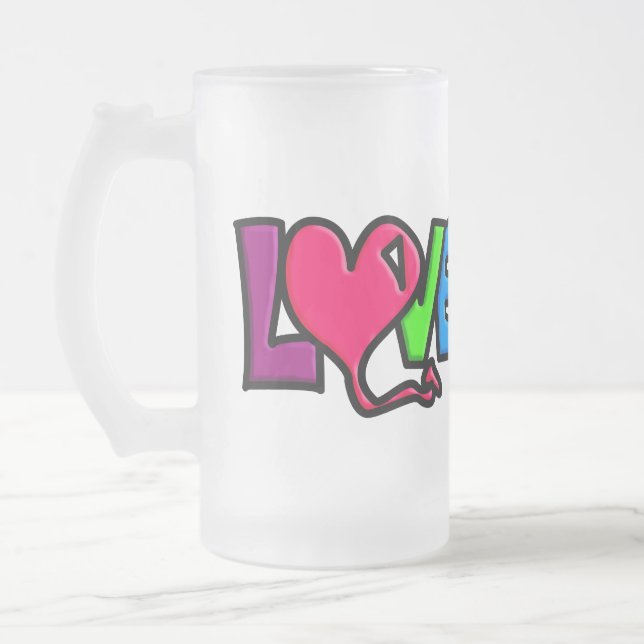 Liebe Mattglas Bierglas (Links)