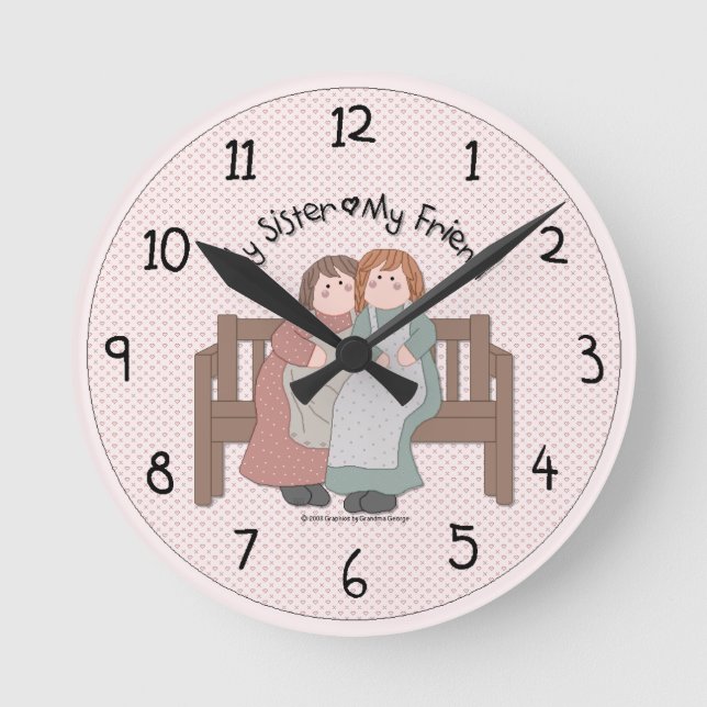 Liebe-Mauer-Uhr Runde Wanduhr (Vorderseite)