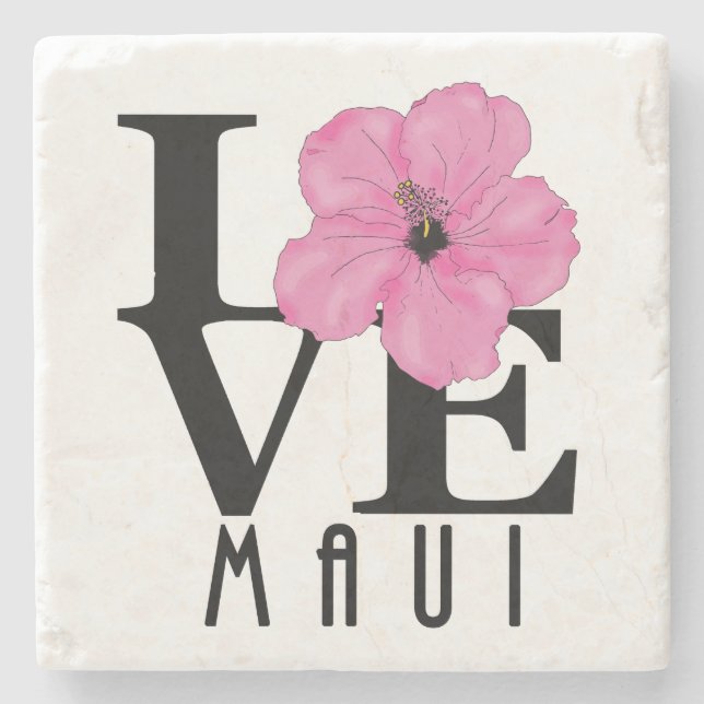 LIEBE Maui Pink Steinuntersetzer (Vorderseite)