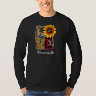 Liebe Mawmawlife Sonnenblume Leopard Pul T-Shirt