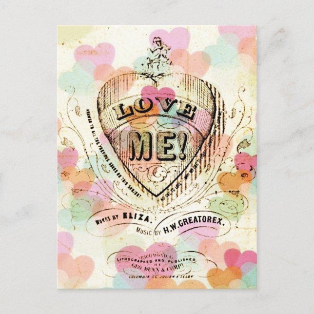 Liebe Me Candy Hearts Valentine Postkarte (Vorderseite)