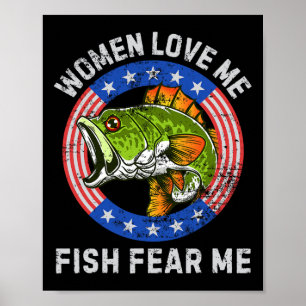 Liebe Me Fische Angst Me B Spaß Fischen Vintag Poster