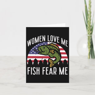 Liebe Me Fish Angst uns Flaggen Patriotische Fisch Karte