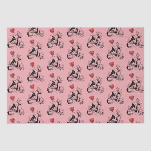 Liebe Me Herz (Hund)     Gewebepapier Seidenpapier (Vorderseite)