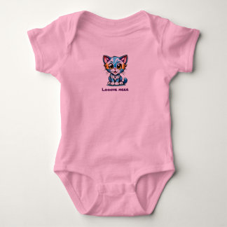 Liebe Me Krawatte-Dye Cat Design Baby Strampler