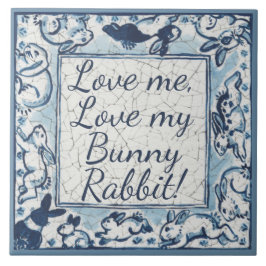 Liebe Me, Liebe mein Rabbit Delft Blue White Dedha Fliese