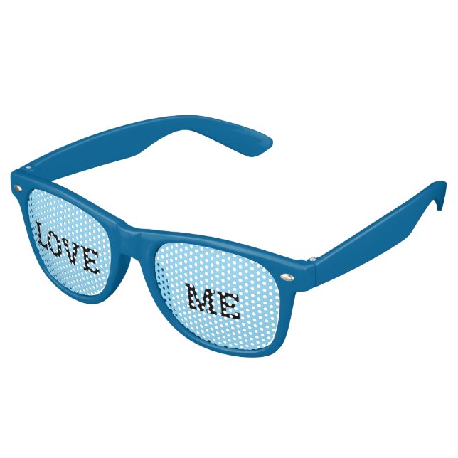 LIEBE ME Retro Shades / Fun Party Sonnenbrille (Schrägansicht)