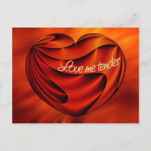 Liebe Me Tender Rote Brandwellen Postkarte