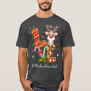 LIEBE Medical Assistant Rentier Candy Cane Christm T-Shirt