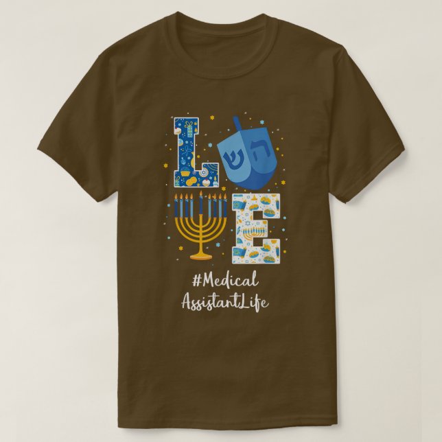 Liebe MEDIZINISCHE HILFE Hanukkah Jüdische Chanuka T-Shirt (Design vorne)