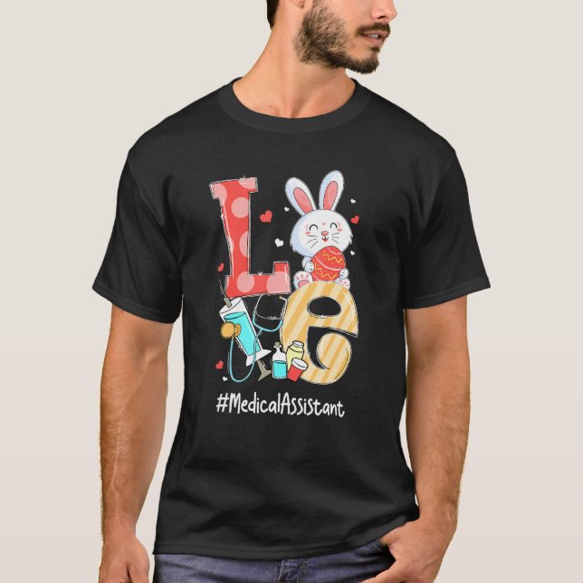 Liebe Medizinischer Assistent Niedlich Ostern Bunn T-Shirt (Vorderseite)