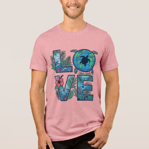 Liebe Meeresschildkröte Erde Tropisch Tri-Blend Shirt