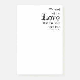 Liebe mehr als Liebe Edgar Allan Poe Zitat Post-it Klebezettel