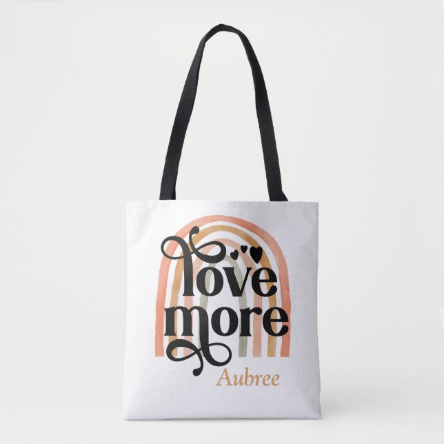 Liebe Mehr Regenbogen Personalisierte Tasche (Vorderseite)