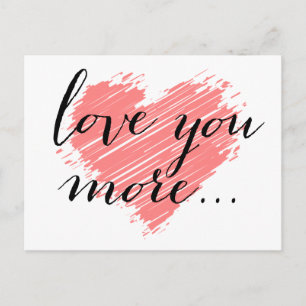 Liebe mehr... rotes Herz Postkarte
