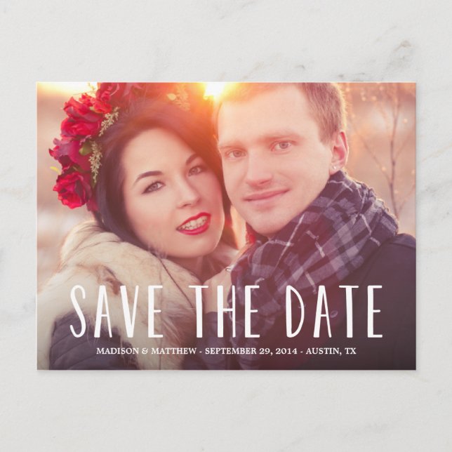 Liebe Mehr | Save the Date Postkarte (Vorderseite)