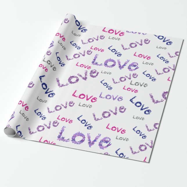 Liebe mehrfarbig Nahtlos Geschenkpapier (Ungerollt)