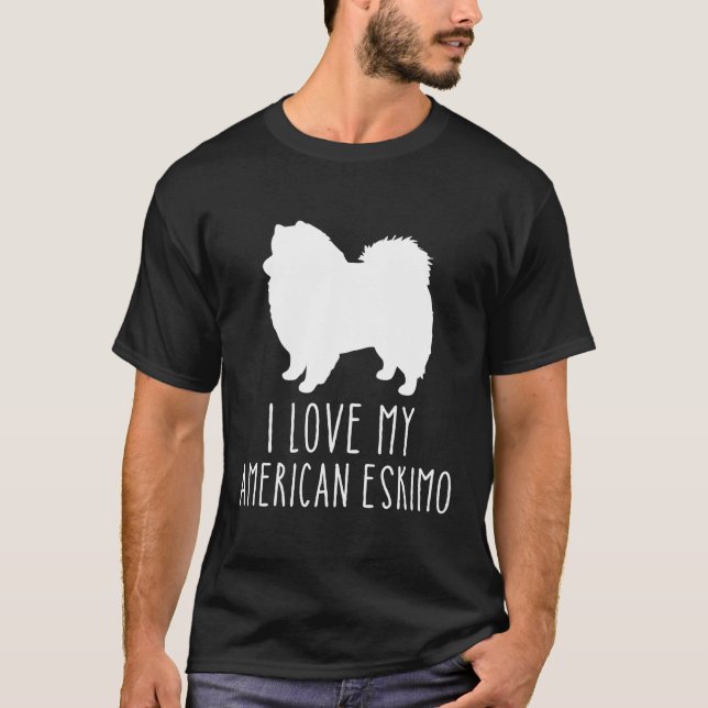 Liebe Mein amerikanischer Eskimo Hund züchtet amer T-Shirt (Vorderseite)