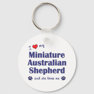 Liebe mein australischer Miniaturschäfer Schlüsselanhänger