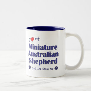 Liebe mein australischer Miniaturschäfer Zweifarbige Tasse