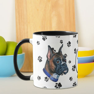 Liebe Mein Boxer Dog Pawprint Tasse