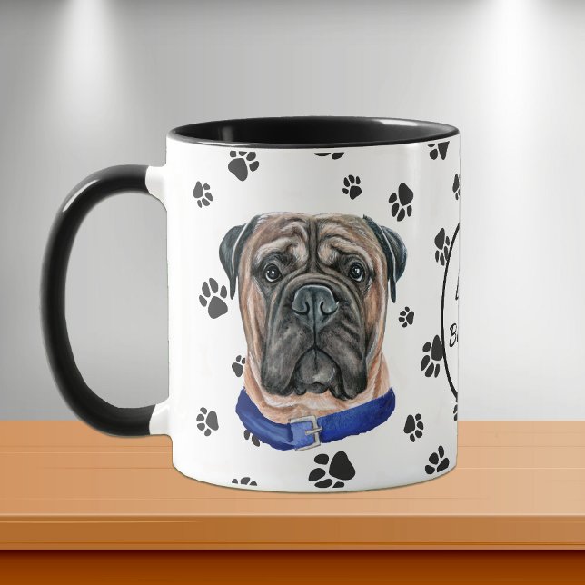 Liebe Mein Bullmastiff Hund Pawprint Tasse (Von Creator hochgeladen)