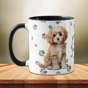 Liebe-mein-Cavapoo-Hundepfotenabdruck-Muster Tasse