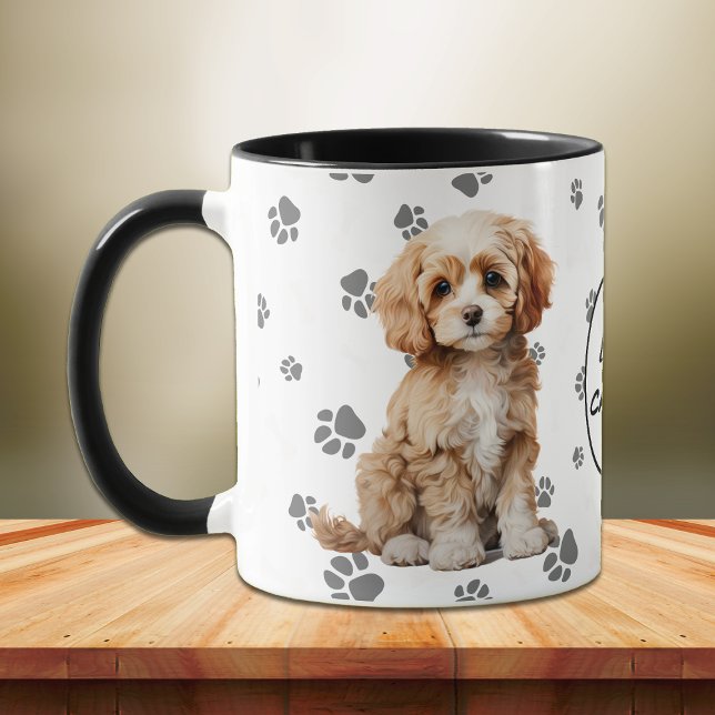 Liebe-mein-Cavapoo-Hundepfotenabdruck-Muster Tasse (Von Creator hochgeladen)