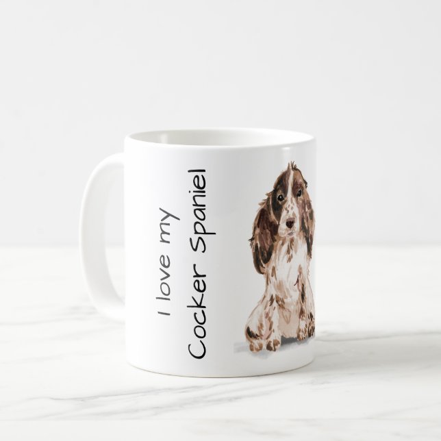 Liebe mein Cocker Spaniel Kaffeetasse (Vorderseite Links)