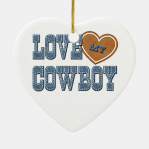 Liebe mein Cowboy Keramikornament