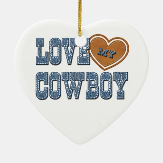 Liebe mein Cowboy Keramikornament (Hinten)