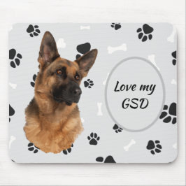 Liebe Mein deutscher Schäferhund Pawprint Mouse Pa Mousepad
