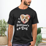 Liebe Mein Freundin Hund Funny Custom Heart Foto T-Shirt<br><div class="desc">Wen Liebe du wirklich? Deine Freundin oder ihr Hund! Geben Sie Ihrem Freund diesen Valentinstag das perfekte Geschenk mit diesem lustigen Hundeliebhaber Shirt! Ein Muss für jeden Hundefreund, Hundemama und Hundedad! Eine lustige Drehung auf meiner Liebe My Girlfriend, dieses Shirt Zitat "I Liebe My Girlfriend's Dog" ... Personalisieren Sie sich...</div>