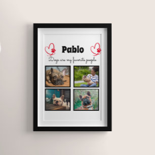 Liebe mein Hund - 4 Foto personalisierte Collage Poster