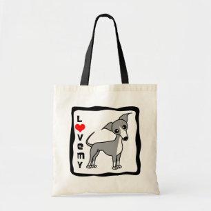 Liebe mein italienischer Windhund - Grau Tragetasche